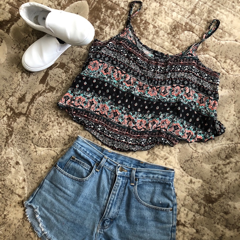 Printed Flowy Crop Top